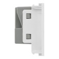 13A style Unswitched Universal Socket 2M Euro Module White rated at 10A 50x50mm BG Electrical EMUNVW-01