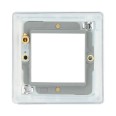 1 Gang Euro Plate for 2 Module Screwless Euro Plate in Polished Chrome, BG Nexus FPCEMS2-01 Frontplate