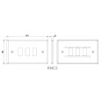 Nexus Grid 3 Gang Metal Clad Front Plate for 3 Grid Modules, Nexus Grid System, BG Nexus RMC3 (Cover Plate Only)