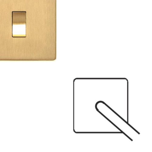 1 Gang Flex Outlet in Satin Brass Screwless Flat Plate Studio Range