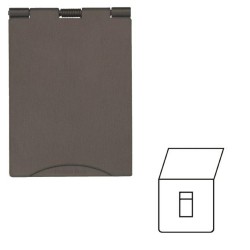 1 Gang RJ45 Data Socket Floor Socket in Matt Bronze Elite Flat Plate with Black Plastic Trim