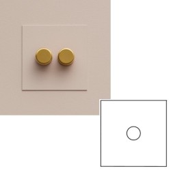 1 Gang Dimmer Plate - Painted Plate with Brass - Grid, Plate and Knob only