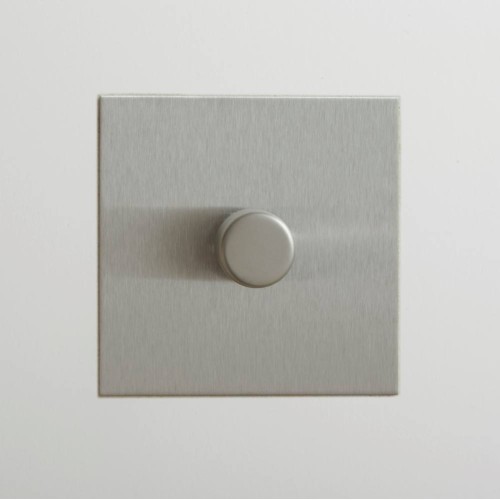 1 Gang 0-120W Trailing Edge Rotary LED Dimmer Stainless Steel Plate and Knob