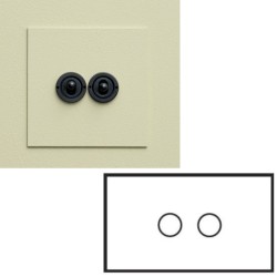 2 Gang Dimmer Plate - Double Painted Plate with Brass - Grid, Plate and Knob only