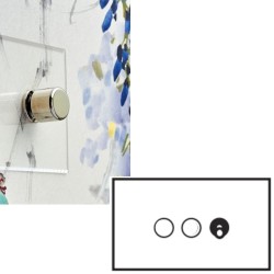 3 Gang Mixed Plate: 2x Dimmer and 1x Dolly Invisible Plate Forbes and Lomax (Dolly and Dimmer Modules Ordered Separately)