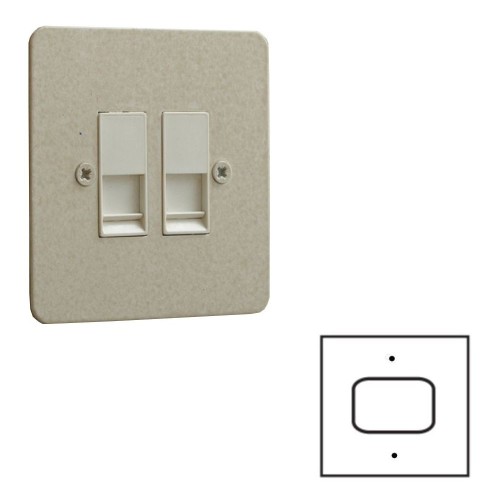 Triple Pole Fan 6A Isolator Switch in Painted Plate and White or Black Plastic Switch by Forbes and Lomax