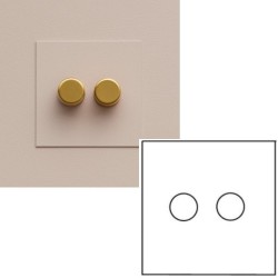 2 Gang Dimmer Plate - Single Painted Plate with Brass - Grid, Plate and Knobs only