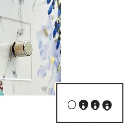 4 Gang Mixed Plate: 1x Dimmer and 3x Dolly Switches Invisible Plate Forbes and Lomax (Toggles and Dimmer Modules Ordered Separately)