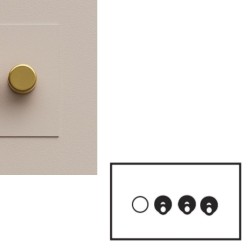 4 Gang Mixed Plate: 1x Dimmer and 3x Dolly Switches Painted Plate Forbes and Lomax (Toggles and Dimmer Modules Ordered Separately)