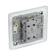 Screwless 1 Gang Intermediate 20A 16AX Rocker Switch Brushed Steel Flat Plate BG Nexus FBS13-01