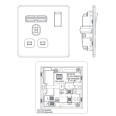 Screwless 1 Gang 13A Switched Socket + 2 x USB type A (2.1A) Charger Brushed Steel Grey Trim Flat Plate BG Nexus FBS21U2G