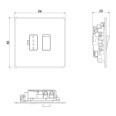 Screwless Switched 13A Fused Connection Unit (Spur) Brushed Steel Flat Plate BG Nexus FBS50-01