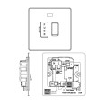 Screwless Switched 13A Fused Spur with Power Indicator Brushed Steel Flat Plate BG Nexus FBS52-01