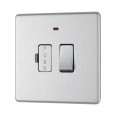 Screwless Switched 13A Fused Spur with Power Indicator Brushed Steel Flat Plate BG Nexus FBS52-01