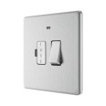 Screwless Switched 13A Fused Spur with Power Indicator Brushed Steel Flat Plate BG Nexus FBS52-01