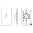 Screwless 45A Red Rocker Cooker Switch Double Plate with Power Indicator Flat Plate BG Nexus FBS72-01