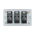 Screwless 3 Gang 2 Way Intelligent LED Dimmer Trailing Edge 100W LED (200W inc) Brushed Steel BG Nexus FBS83-01