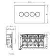 Screwless 4 Gang 2 Way Intelligent LED Dimmer Trailing Edge 100W LED (200W inc) Brushed Steel BG Nexus FBS84-01