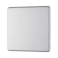 Screwless 1 Gang Single Blanking Plate Flat Plate Brushed Chrome BG Nexus FBS94-01 Blank Plate