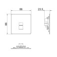 Screwless 1 Gang Master Telephone Socket Brushed Steel Flat Plate BG Nexus FBSBTM1-01 Master BT Socket