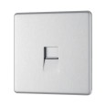 Screwless 1 Gang Master Telephone Socket Brushed Steel Flat Plate BG Nexus FBSBTM1-01 Master BT Socket