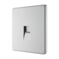 Screwless 1 Gang Master Telephone Socket Brushed Steel Flat Plate BG Nexus FBSBTM1-01 Master BT Socket