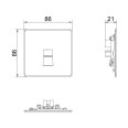 Screwless 1 Gang Secondary Telephone Socket Brushed Steel Flat Plate BG Nexus FBSBTS1-01