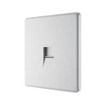 Screwless 1 Gang Secondary Telephone Socket Brushed Steel Flat Plate BG Nexus FBSBTS1-01