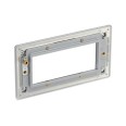 Screwless 2 Gang 4 Module Euro Plate in Brushed Steel Flat Plate, BG Nexus FBSEMR4-01 Cover Plate