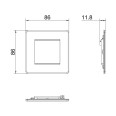 Screwless 1 Gang 2 Module Single Euro Module Flat Plate Brushed Steel, BG Nexus FBSEMS2-01