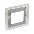 Screwless 1 Gang 2 Module Single Euro Module Flat Plate Brushed Steel, BG Nexus FBSEMS2-01