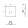 Screwless 1 Gang RJ45 Data Socket Outlet Brushed Steel Flat Plate BG Nexus FBSRJ451-01