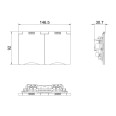 2 Gang 13A Unswitched Double Floor Socket with Screws in Stainless Steel with Spring Hinged Cover, BG Nexus SBS24G/FR