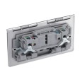 2 Gang 13A Unswitched Double Floor Socket with Screws in Stainless Steel with Spring Hinged Cover, BG Nexus SBS24G/FR