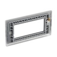 2 Gang Euro Cover Plate for 4 Euro Modules Brushed Steel Metal Raised Plate BG Nexus NBSEMR4-01