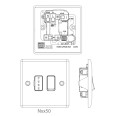 13A Switched Spur Polished Chrome Raised Plate BG Nexus Metal NPC50-01 Switched Fused Connection Unit