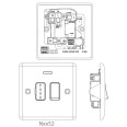 13A Switched Spur with Indicator Raised Plate Polished Chrome BG Nexus NPC52-01 Switched Fused Connection Unit