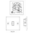 13A Unswitched Spur Polished Chrome Raised Plate BG Nexus Metal NPC54-01 Switched Fused Connection Unit