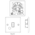 13A Unswitched Spur with Flex Outlet Polished Chrome Raised Plate BG Nexus Metal NPC55-01 Fused Connection Unit