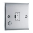 13A Unswitched Spur with Flex Outlet Polished Chrome Raised Plate BG Nexus Metal NPC55-01 Fused Connection Unit