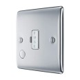 13A Unswitched Spur with Flex Outlet Polished Chrome Raised Plate BG Nexus Metal NPC55-01 Fused Connection Unit