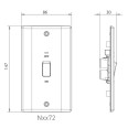 45A DP Cooker Control Unit Red Rocker Switch with Indicator Double Plate Polished Chrome Raised Plate BG Nexus Metal NPC72-01