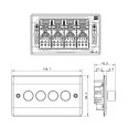 4 Gang 2 Way Trailing Edge 5-100W LED Dimmer Polished Chrome Raised Plate BG Nexus Metal NPC84P-01