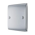 1 Gang Single Blank Plate in Polished Chrome Raised Plate BG Nexus Metal NPC94-01 Blanking Plate