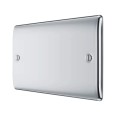 2 Gang Double Blank Plate in Polished Chrome Raised Plate BG Nexus Metal NPC95-01 Blanking Plate