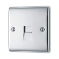 1 Gang Single Phone Master Socket in Polished Chrome Raised Plate, BG Nexus Metal NPCBTM1-01 BT Main Socket