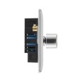 4 Gang 2 Way Push Trailing Edge Intelligent LED Dimmer 5-100W BG Nexus NBS84-01 Brushed Steel Raised Plate