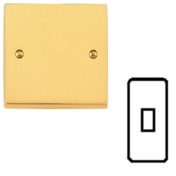 1 Gang Architrave Switch 10A in Victorian Polished Brass Plain Raised Plate White Trim