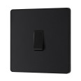 BG Evolve PCDMB12B 20A 16AX 1 Gang 2 Way Switch Matt Black Plastic Screwless Plate with Black Insert