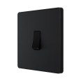 BG Evolve PCDMB12B 20A 16AX 1 Gang 2 Way Switch Matt Black Plastic Screwless Plate with Black Insert